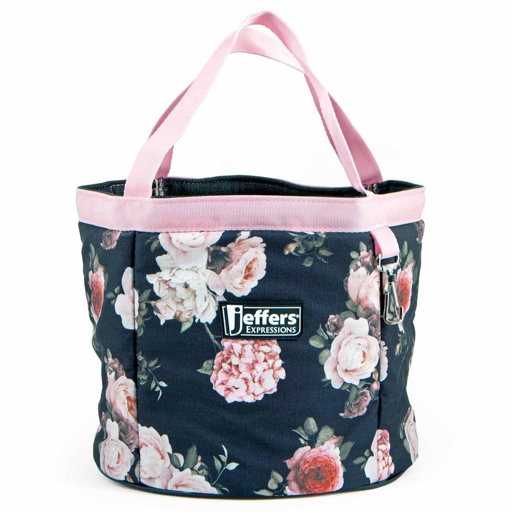 Jeffers Expression Grooming Tote Caddy, Rose Garden- Durable Ripstop Organizer with Pockets for Horse Grooming Tools - Easy Carry Nylon Straps, Compact Storage for Stable, Travel & Equine Supplies