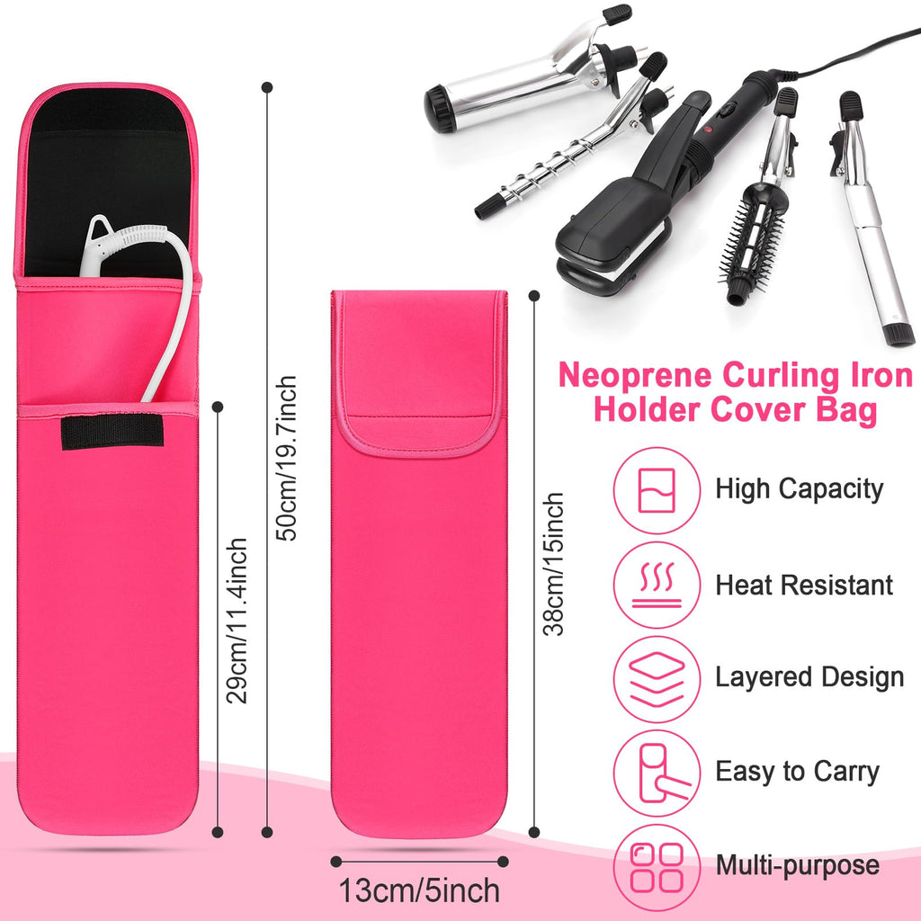 Shappy 2 Pcs Heat Resistant Curling Iron Flat Iron Travel Case,Solid