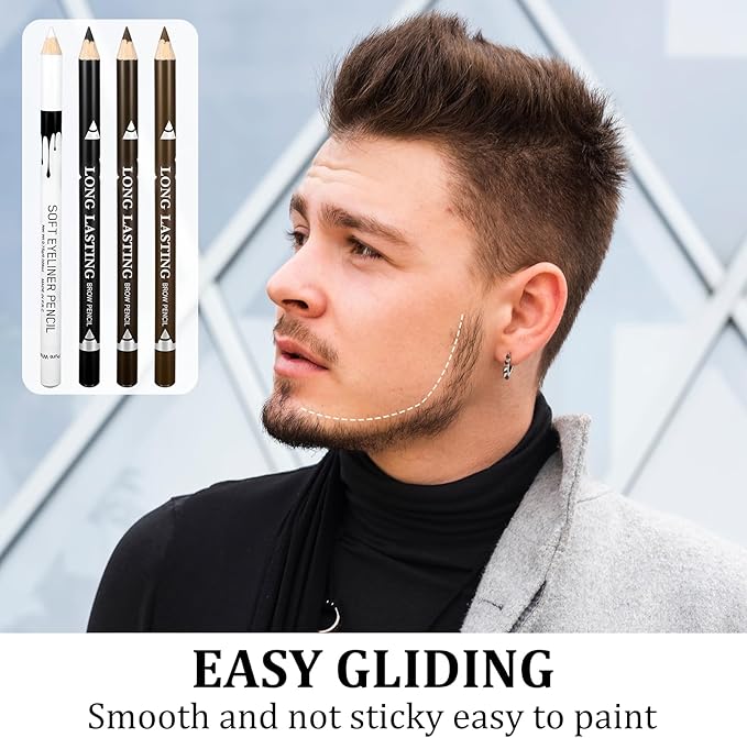 BOHUIZ 12Pcs Barber Pencil, Magic Hairline Pencils with 2 Sharpener