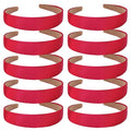 Wecoe 10 Pack Dark Red Headbands 1 Inch Wide Satin Headbands Women Non Slip Fashion Plain Solid Hairbands DIY Halloween Valentine' s Day Hair Accessories for Women Girls Diademas Para Mujer