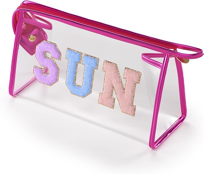 Clear Sunscreen Bag, Waterproof Makeup & Toiletry Pouch for Travel Beach