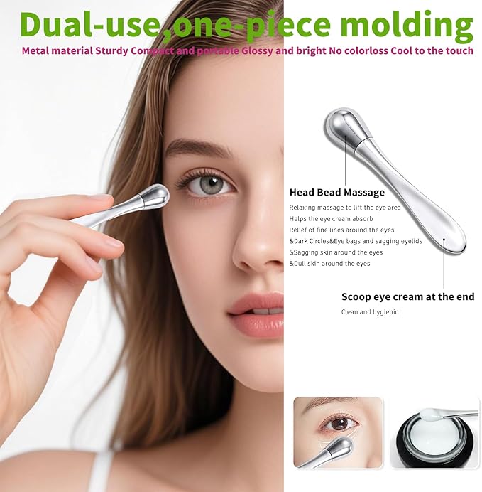 annrose Stainless Steel GuaSha & Eye Cream Applicator Facial Tools
