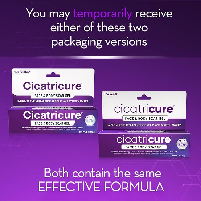 Cicatricure Advanced Scar Gel for Face & Body - Proven Results in 2 Weeks, Scar Treatment for Surgical Scars, Stretch Marks, Scars of Burns and Injuries, Acne Scar Treatment, 1 oz (28 g) - Pack of 2