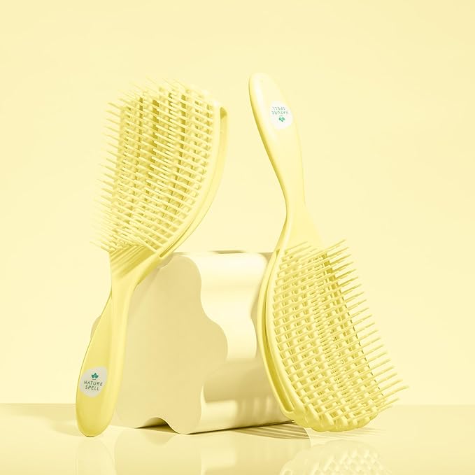 Nature Spell FlexiFlow Detangling Hair Brush, Flexible Strands, Yellow