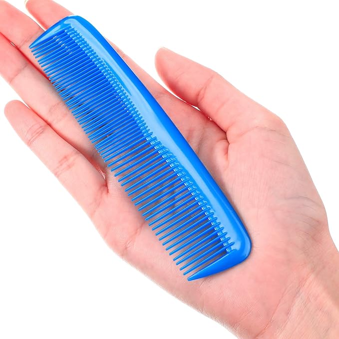 Leinuosen 12 Pieces Hair Combs Set Pocket Plastic Fine Tooth Dressing Comb for Women and Men, Peines Para Cabello(Blue)