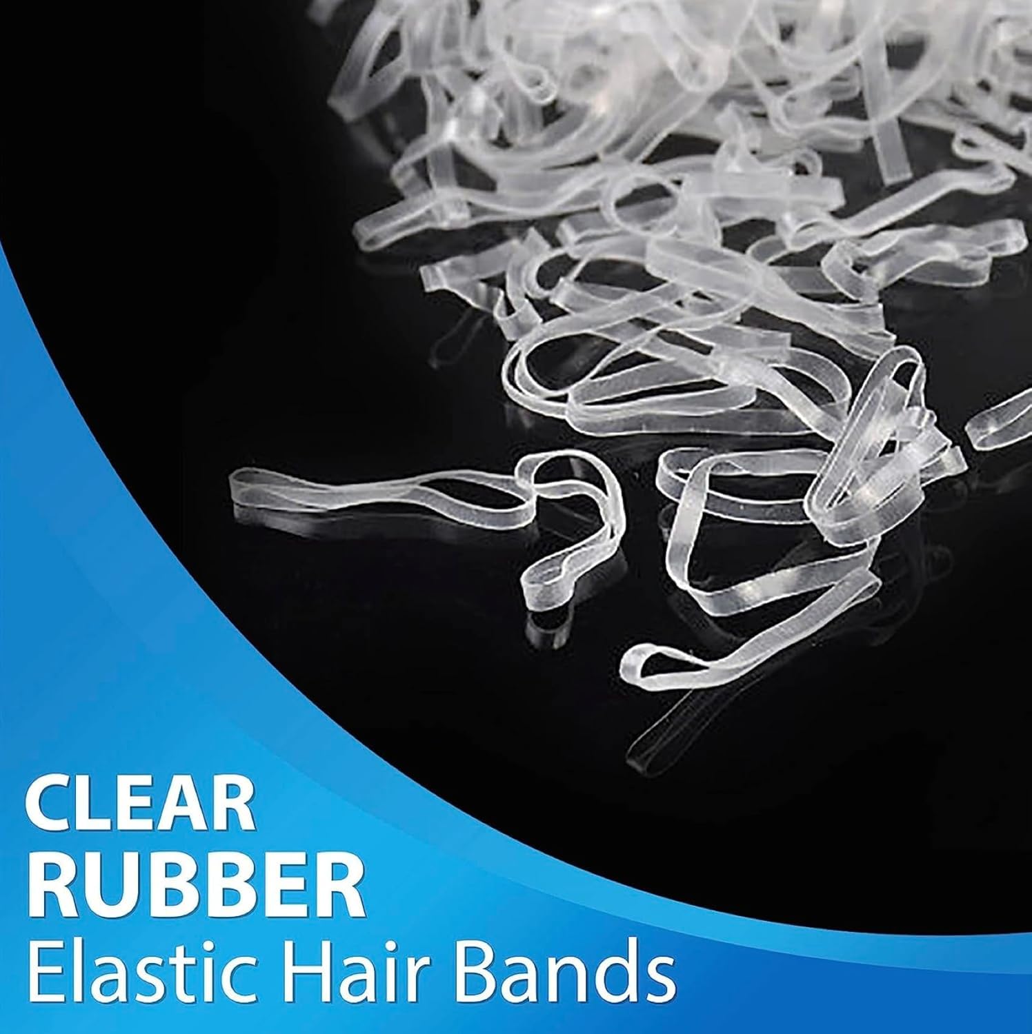Cosy Companions 100x Clear Hair Elastics, Clear Rubber Bands For Hair Ties For Thin Hair, Mini, Plastic