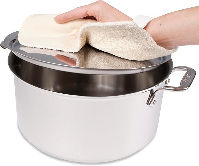 RITZ Food Service CLPG1-6P Terry Hot Pad Pot Holder with Steam Barrier, Commercial Product, 8" x 11", Set of 12, Beige