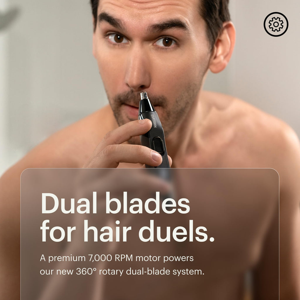 MANSCAPED® The Weed Whacker® 2.0 Electric Nose & Ear Hair Trimmer – 7,000 RPM Precision Tool with Rechargeable Battery, Wet/Dry, Easy to Clean, Improved Stainless Steel Replaceable Blade
