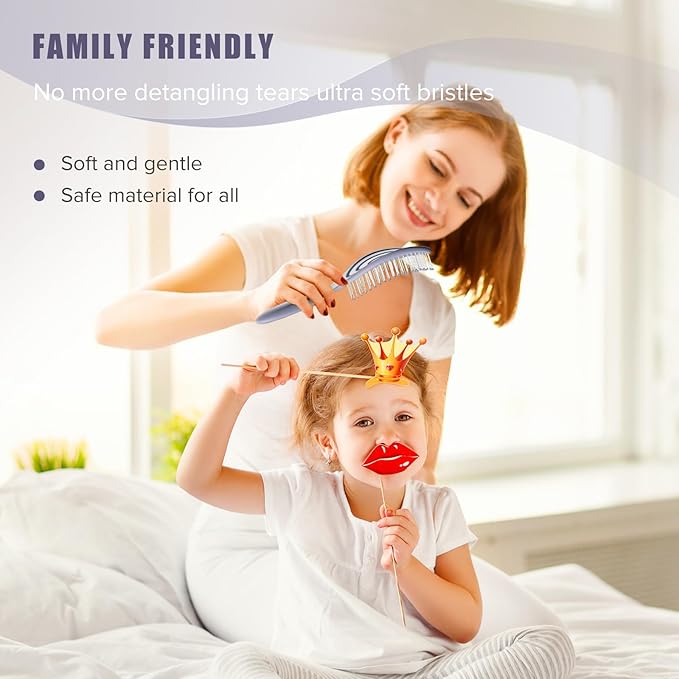SHINLEA Detangle Hair Brush, Detangling Wet & Dry Spiral Hairbrush for Women, Men, Kids, Vented Detangler for Blow Drying, Glide Through Tangles For All Hair Types (Purple)