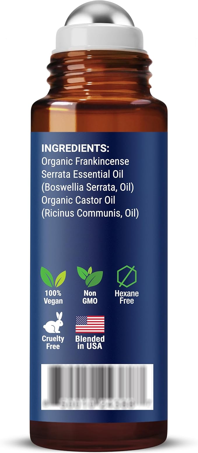 Organic Castor Oil and Frankincense Eye Roller for Under Eye Bags - 10 ml