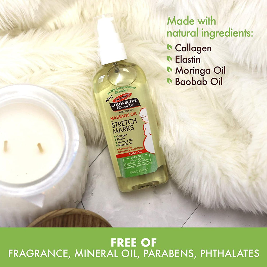 Palmer's Stretch Marks Massage Oil for Pregnancy & Weight Changes (3.4 Oz)
