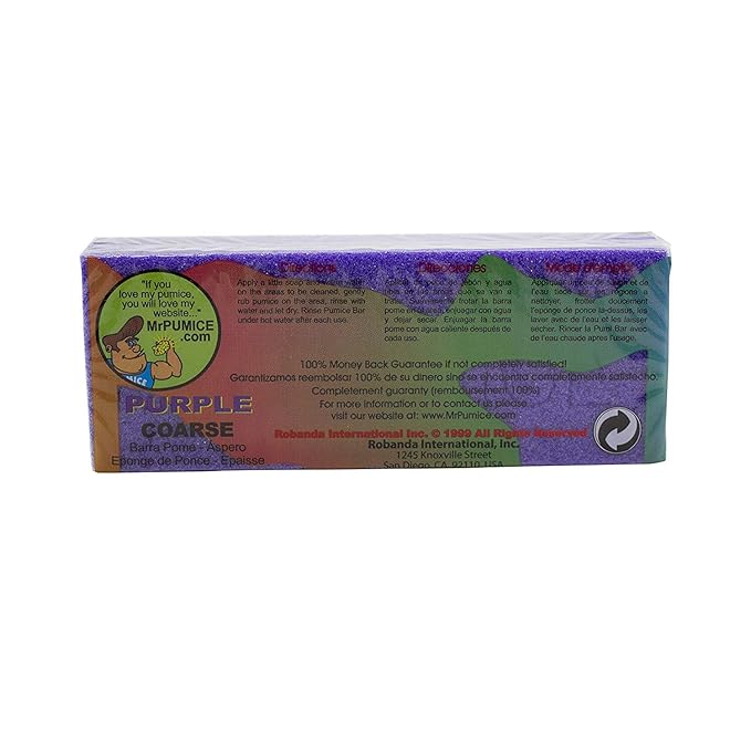 Mr. Pumice Purple PUMI Bar - Extra-Coarse, Pumice Stone for Feet Callus Remover, Pedicure Tools for Feet, Foot Scrubber for Dead Skin Remover, Foot Care, 1 Pack