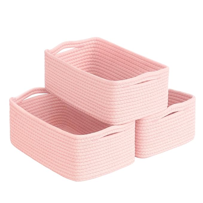 Goodpick 3-Pack Rope Storage Baskets for Gifts, 13 x 8 x 5 in