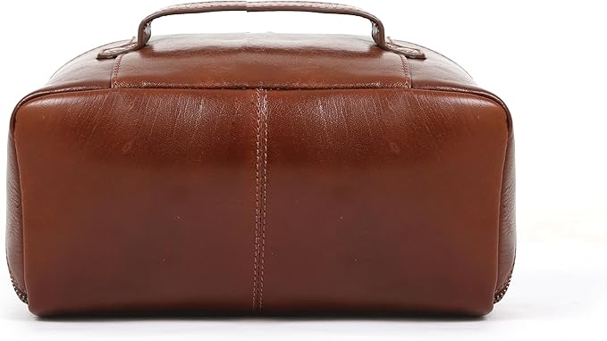 KomalC Luxury Leather Men’s Toiletry Travel Bag – Handmade Shaving Kit with Waterproof Interior, Spacious Storage & Carry Handle – leather travel Kit Bag for Men & Women (Wine)