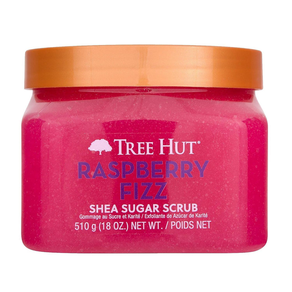 Tree Hut Raspberry Fizz Body Scrub, Exfoliating Sugar Scrub, Vegan, 18 Oz