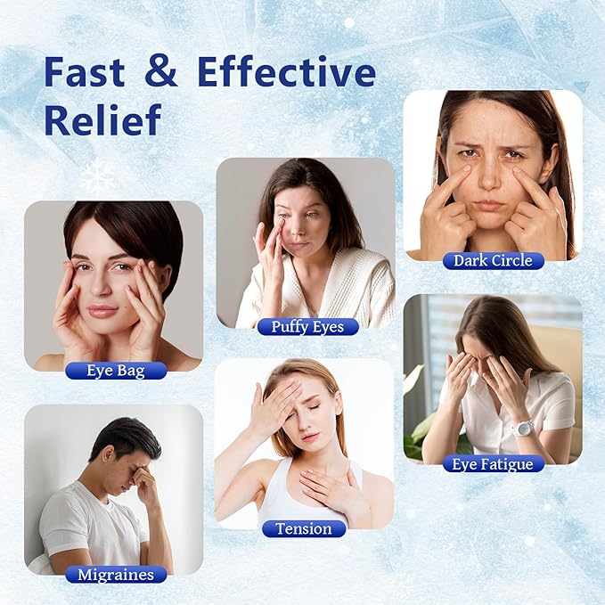 Cooling Eye Mask for Sleeping Silk Migraine Headache Relief Gel Mask Cold Compress Eye Face Ice Pack Reusable for Eyestrain Dark Circles and Puffiness Cold Therapy Gifts for Women Girls
