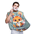 YQxwJL Cute Animal Fox Flowers Print Beard Bib Shaving Apron, Beard Hair Trimming Cape Gift For Dad