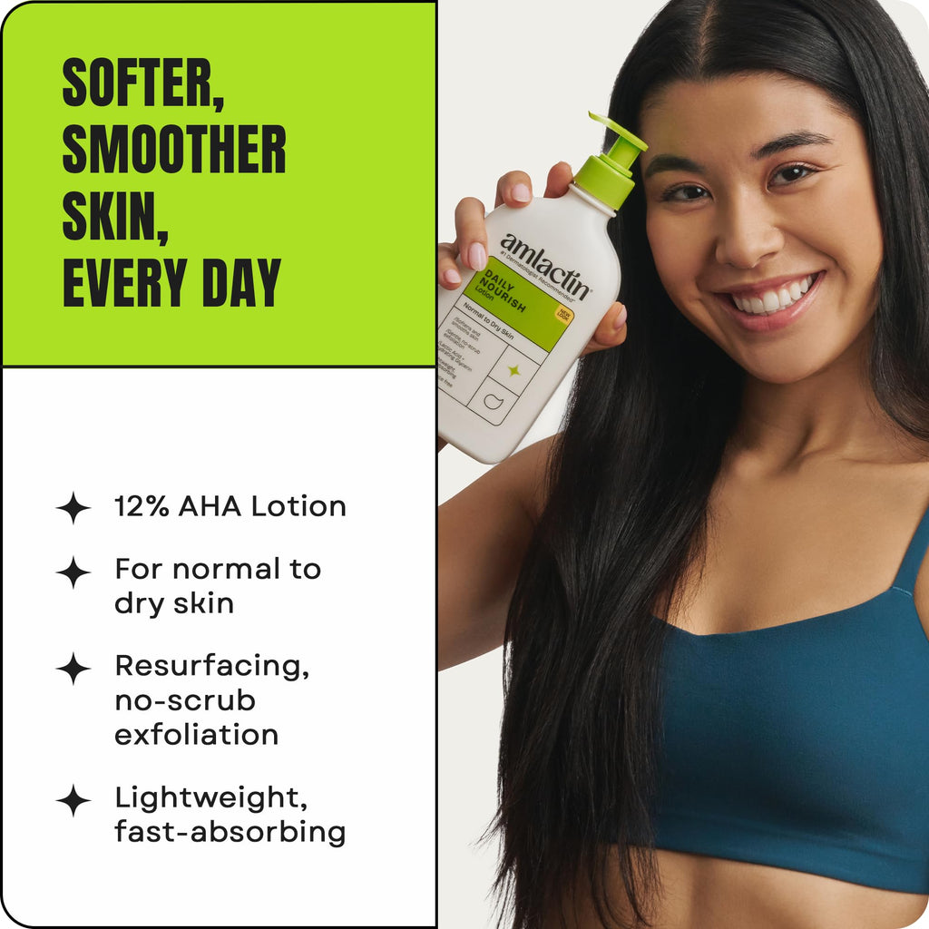 AmLactin Daily Nourish Body Lotion, 12% Lactic Acid, 7.9 oz, 2 Pack