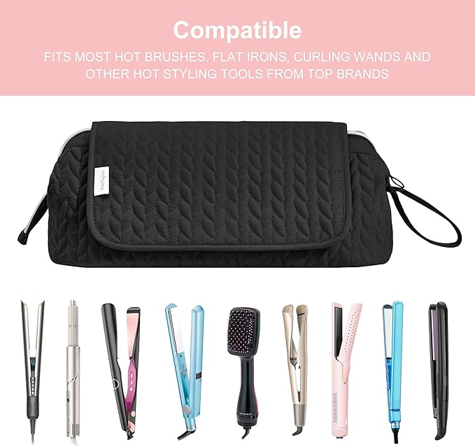 KarSyon Hair Tools Travel Bag with Hot Tool Mat 2 in 1 Organizer Bags