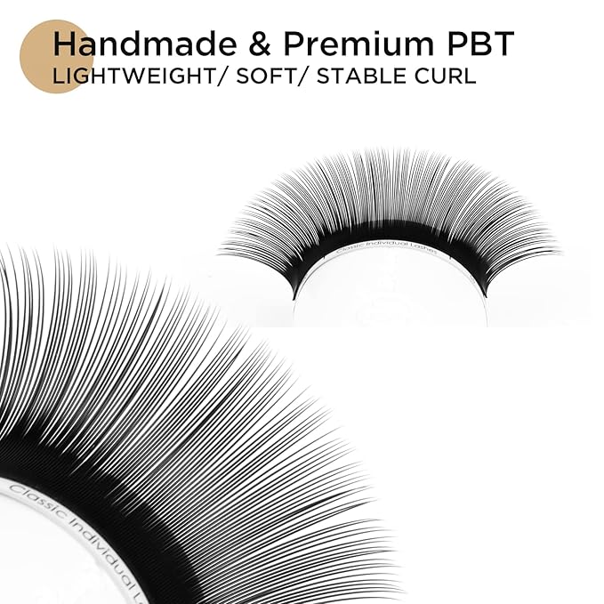 LASHVIEW Eyelash Extensions,Individual Lashes,0.15 Thickness C Curl 13mm, Premium Single &Classic Lashes,Natural Semi Permanent Eyelashes, Lashes,Soft Application-Friendly