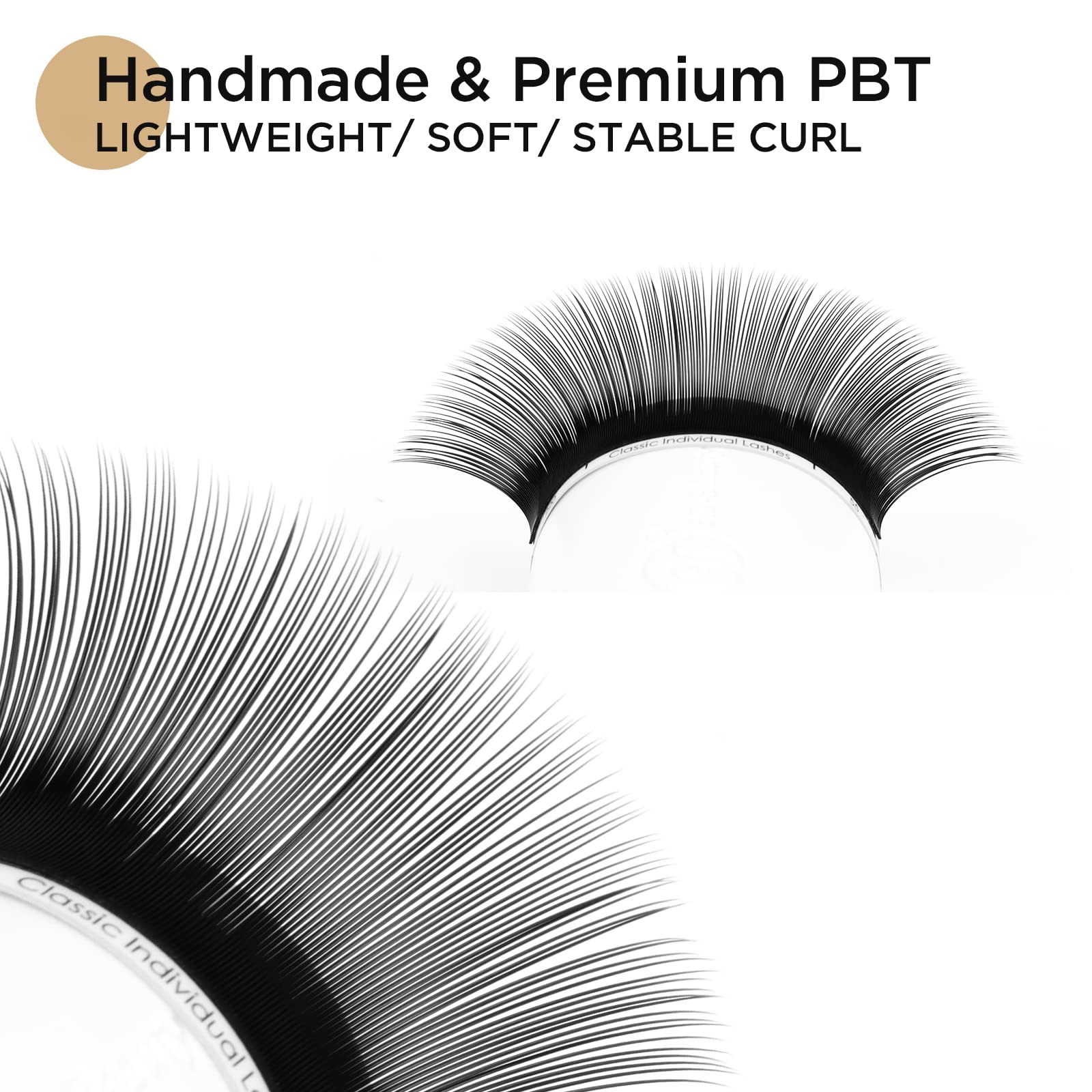 LASHVIEW Eyelash Extensions,Individual Lashes, Premium Single &Classic Lashes,0.18 Thickness C Curl 15-20mm Mixed Tray,Natural Semi Permanent Eyelashes,Soft Application-Friendly,Mink Lashes