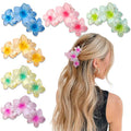 YONOY 6Pcs Flower Hair Clips for Women,Non-Slip Flower Hair Clips for Women,Hawaiian Hair Flower Clip Large Plumeria Banana Cute Clip Beach Hair Accessories (Pearlescent gradient color)