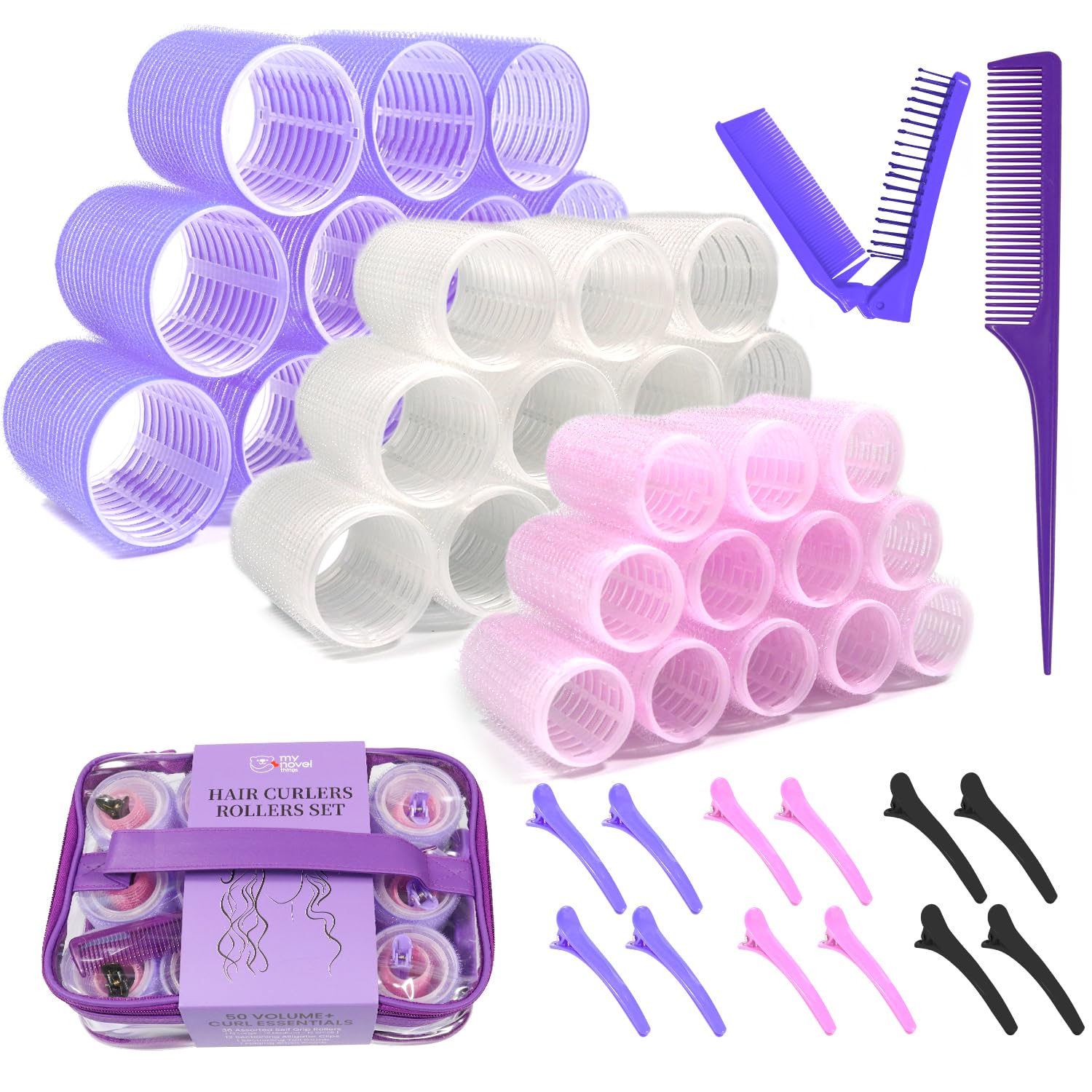 my novel things Hair Curlers Rollers 50Pcs Set With 36PCS Hair Rollers