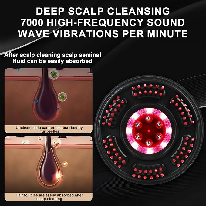 DongBlitz Red Light Scalp Massager for Hair Growth, Electric Hair Growth Comb with Kneading Massage & Red Light Therapy, for Visible Hair Loss & Thinning Hair, Minoxidil Applicator Scalp Brush
