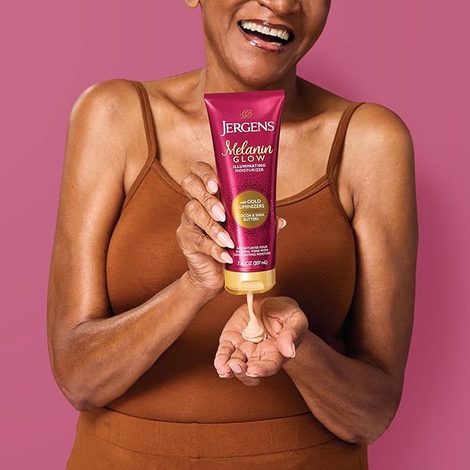Jergens Melanin Glow Illuminating Moisturizer, Gold, 7 fl oz