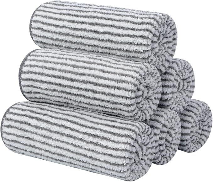 SINLAND Microfiber Face Cloths Highly Absorbent Washcloths Soft Feel Fingertip Towels Multi-Purpose Wash Cloths for Bathroom, Gym, Hotel, Spa and Kitchen, 12Inch x 12Inch