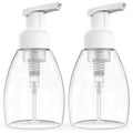 BRIGHTFROM Foaming Soap Dispenser Pump Bottles, BPA Free Empty Refillable Plastic Container for Liquid Soap - Kitchen, Bathroom, Commercial - 8oz (250ml) Pack of 2 Clear