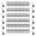 Zahari Home 13pc Modern Line Shower Curtain Set - Gray Luxury Contemporary Shower Curtains with Unique Design & 12 Hooks