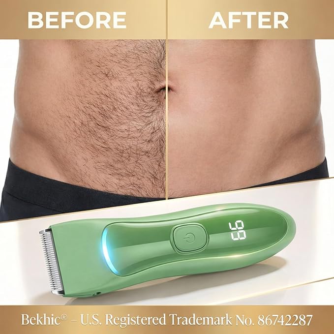 Manscape Groin & Body Hair Trimmer for Men Women – Waterproof Pubic Hair Shaver & Ball Groomer with LED Light – No-Nick Ceramic Blade, 90-Min Runtime, Cordless Wet/Dry Clipper for Sensitive Skin