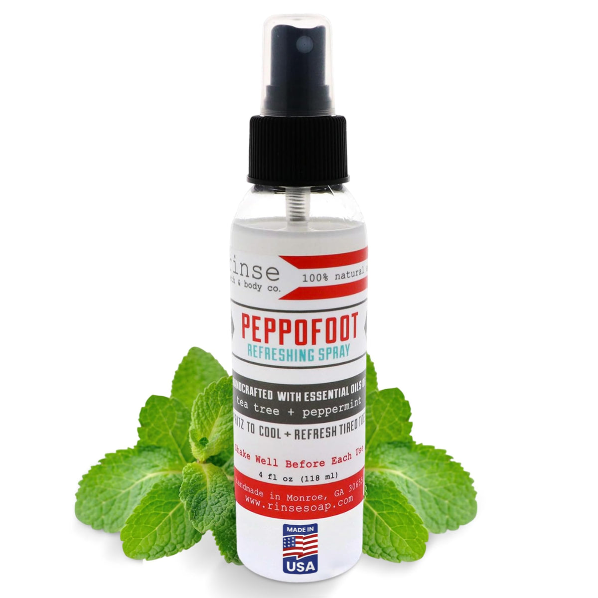 Rinse Bath & Body Peppofoot Peppermint Foot Spray 4 oz