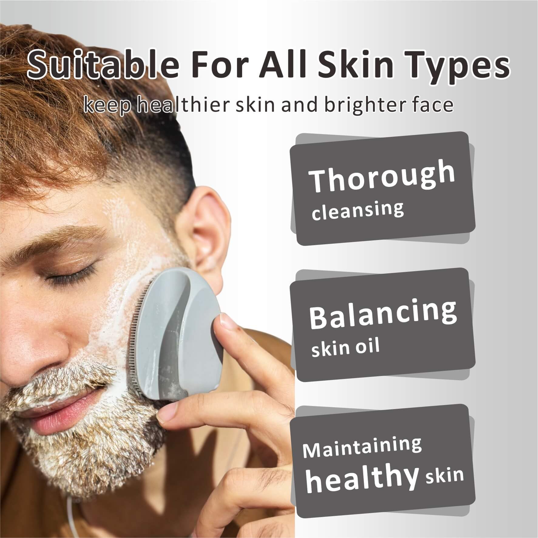 HIEERBUS Silicone Face Scrubber,2 Pack Face Scrubber for Women Men, Manual Face Exfoliator Brushes Scrubber,Facial Cleansing Brush for Exfoliating Blackhead Remover Acne Pore Cleansing Massaging