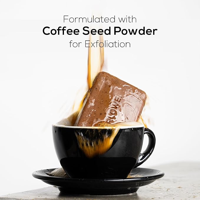 MARLOWE. Coffee Bar Soap, Exfoliating Body Scrub for Men, 7 oz (12 Bars)
