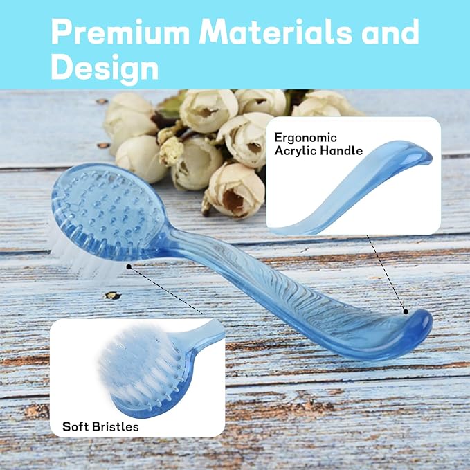 2 Pcs Face Brushes for Cleansing Set Small Manual Exfoliating Brushes for Cleaning Face Spa & Makeup Removal Charcoal Infused Scrubbing Brushes Ideal for Exfoliation & Skincare Blue Clear