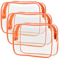 PACKISM Clear Makeup Bag with Zipper - TSA Approved Toiletry Bag, Orange
