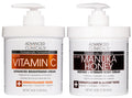 Advanced Clinicals Vitamin C Brightening Cream + Manuka Honey Body Lotion & Face Moisturizer 2pc Skincare Set For Women & Men | Body Butter Creams Help Reduce Appearance Of Dark Spots & Dry Skin, 2pc