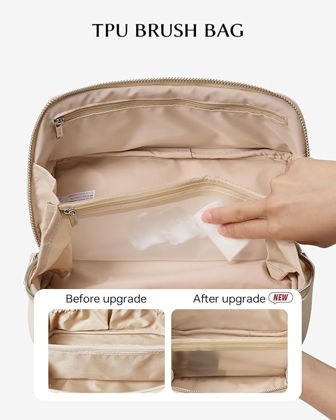 EACHY Personalized Makeup Bag, Travel Cosmetic Bags for Women with Zipper & Handle, Christmas or Birthday Gift for Mom, Wife and Friends