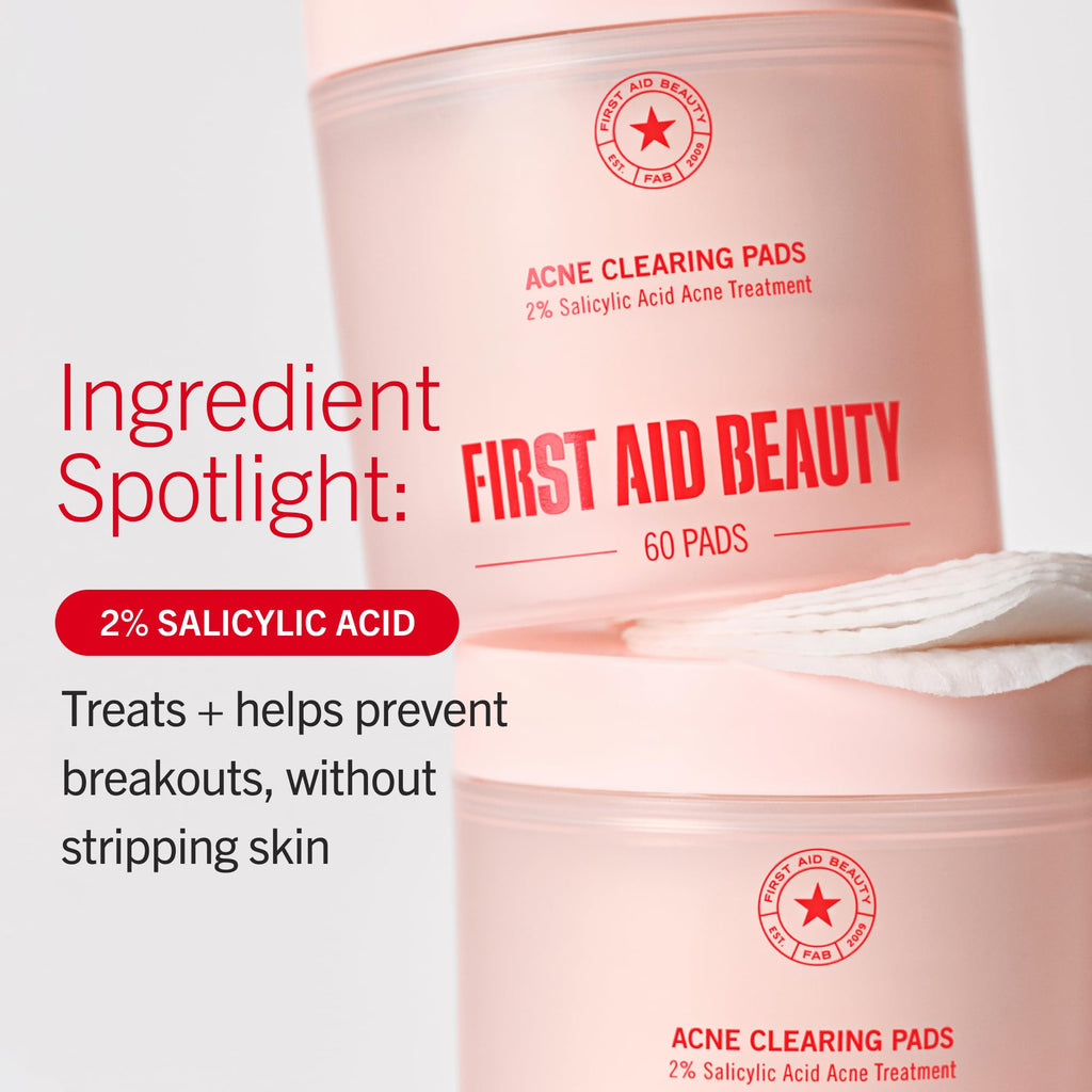 First Aid Beauty Acne Treatment Pads, 2% Salicylic Acid, 60 ct