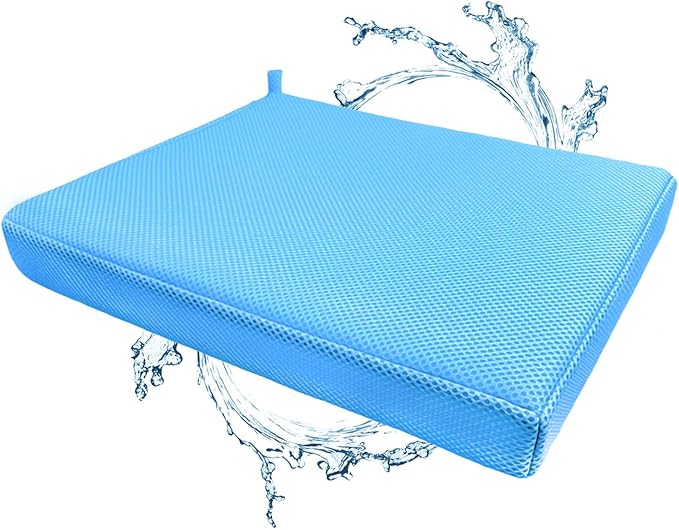 Gwremzlox Shower Seat Cushion,Thickened Shower Chair Cushion 4D Air Fiber Material,Machine Washable and Fast Drying Suitable for Shower Seats Bathtub Baths, Poolside & Rest Dressing Room Seats，Blue