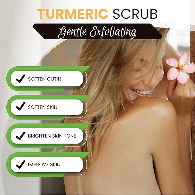 AMVital Turmeric Body Scrub, Face & Body Exfoliating Scrub, 7.8 oz