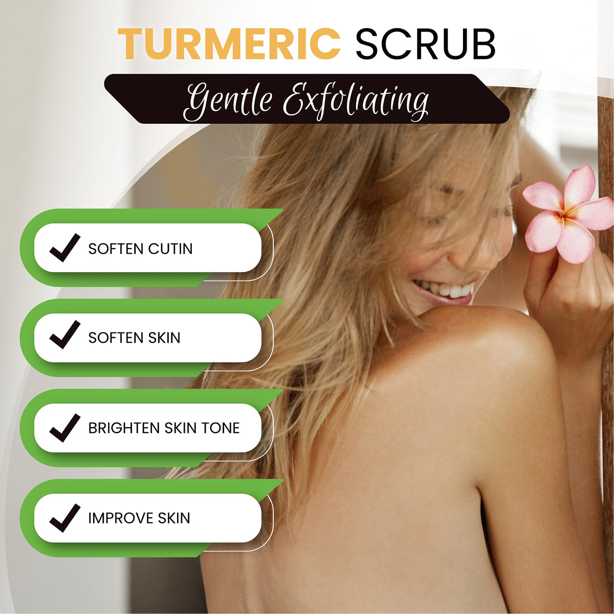 AMVital Turmeric Body Scrub, Face & Body Exfoliating Scrub, 7.8 oz