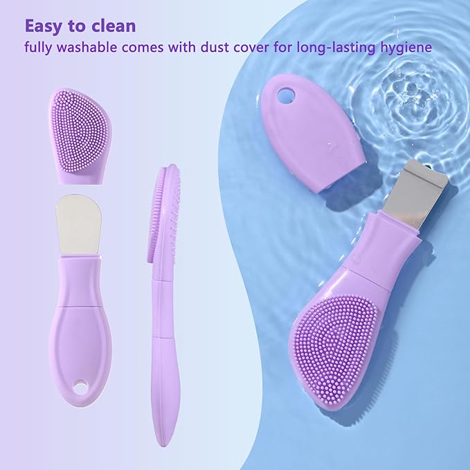 PeaKalo Silicone Face Scrubber Black Head Remover for Face- Appliances for Removing Make-up for Deep Cleansing Blackhead Remover Tools Face Spatula Makeup Removal Washing Brushes Pore Cleaner (Purple)