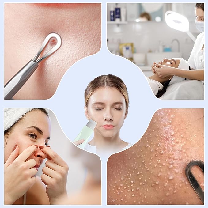 Skin Scrubber Face Spatula Skin Spatula Pore Cleaner Blackhead Remover Tools for Facial Deep Cleansing Skin Care Tool for Men and Women (Green)