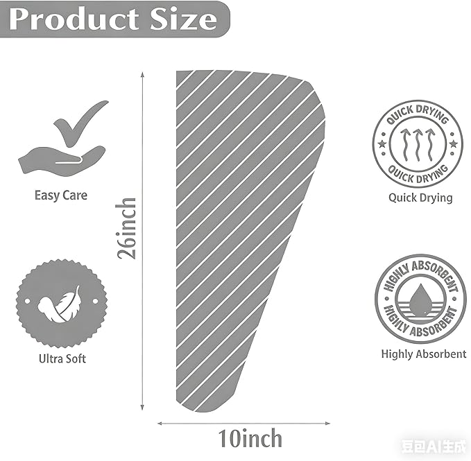 3 Pack Microfiber Hair Towel Wrap for Women, Fast Drying Hair Turban with Button, Anti-Frizz Large Hair Towel for All Hair Styles, Soft & Absorbent Hair Drying Towel