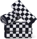 Jacquotha Wash Cloths Checkered 4 Pack (Black and White)