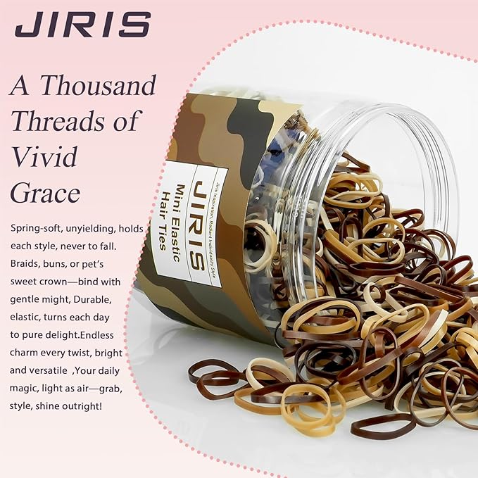 1000pcs Mini Hair Rubber Bands, Soft & Durable Plastic Elastic Hair Ties for Little Girls, Stretch Ponytail Ties for Kids Hairstyles and Braids