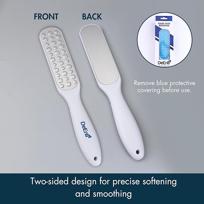 DeEnti Metal Foot File, Professional Grade Stainless Steel, Salon Quality Callus Remover, Lightweight Foot Scrubber, Home Manicure and Pedicure Tools
